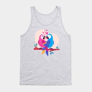 Lovely Parrots Couple Tank Top